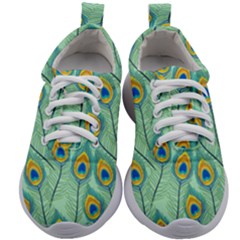 Lovely-peacock-feather-pattern-with-flat-design Kids Athletic Shoes by uniart180623