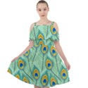 Lovely-peacock-feather-pattern-with-flat-design Cut Out Shoulders Chiffon Dress View1