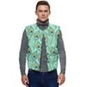 Lovely-peacock-feather-pattern-with-flat-design Men s Short Button Up Puffer Vest	 View1