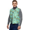 Lovely-peacock-feather-pattern-with-flat-design Men s Short Button Up Puffer Vest	 View3