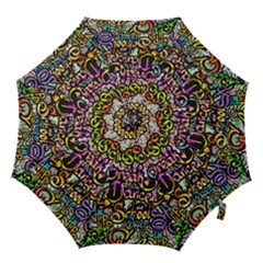 Graffiti-word-seamless-pattern Hook Handle Umbrellas (medium) by uniart180623