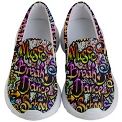 Graffiti-word-seamless-pattern Kids Lightweight Slip Ons by uniart180623