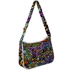 Graffiti-word-seamless-pattern Zip Up Shoulder Bag by uniart180623