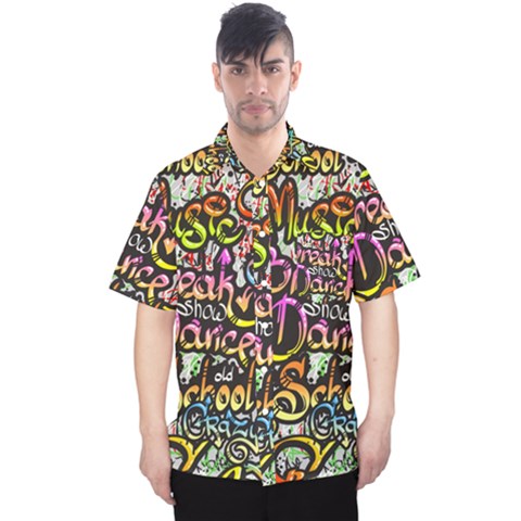 Graffiti-word-seamless-pattern Men s Hawaii Shirt by uniart180623