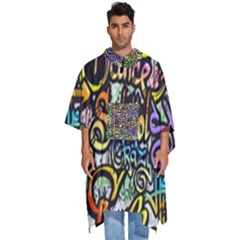 Graffiti-word-seamless-pattern Men s Hooded Rain Ponchos by uniart180623