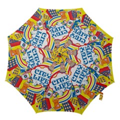 Colorful-city-life-horizontal-seamless-pattern-urban-city Hook Handle Umbrellas (medium) by uniart180623