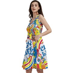 Colorful-city-life-horizontal-seamless-pattern-urban-city Sleeveless V-neck Skater Dress With Pockets by uniart180623