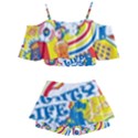 Colorful-city-life-horizontal-seamless-pattern-urban-city Kids  Off Shoulder Skirt Bikini View2