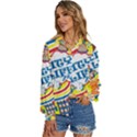 Colorful-city-life-horizontal-seamless-pattern-urban-city Women s Long Sleeve Button Up Shirt View2