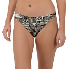 Four-hand-drawn-city-patterns Band Bikini Bottoms by uniart180623