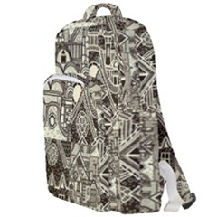 Four-hand-drawn-city-patterns Double Compartment Backpack by uniart180623