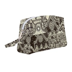 Four-hand-drawn-city-patterns Wristlet Pouch Bag (medium) by uniart180623