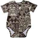 Four-hand-drawn-city-patterns Baby Short Sleeve Bodysuit View1