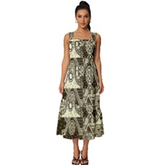 Four-hand-drawn-city-patterns Square Neckline Tiered Midi Dress by uniart180623