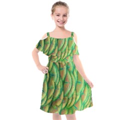 Beautiful-peacock Kids  Cut Out Shoulders Chiffon Dress by uniart180623