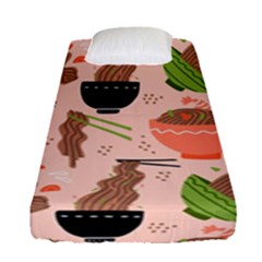 Japanese Street Food  Soba Noodle In Bowls Fitted Sheet (single Size) by uniart180623