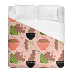 Japanese Street Food  Soba Noodle In Bowls Duvet Cover (full/ Double Size) by uniart180623