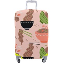 Japanese Street Food  Soba Noodle In Bowls Luggage Cover (large) by uniart180623