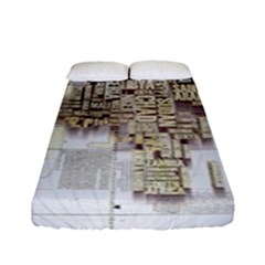 3d Typography World Map Fitted Sheet (full/ Double Size) by uniart180623