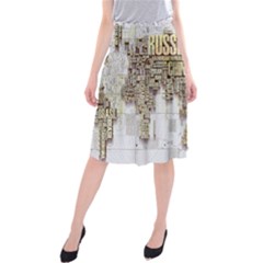 3d Typography World Map Midi Beach Skirt by uniart180623