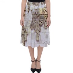 3d Typography World Map Classic Midi Skirt by uniart180623