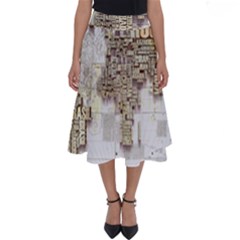 3d Typography World Map Perfect Length Midi Skirt by uniart180623