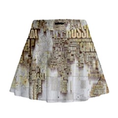 3d Typography World Map Mini Flare Skirt by uniart180623