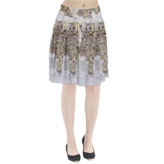 3d Typography World Map Pleated Skirt by uniart180623