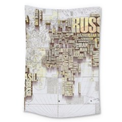 3d Typography World Map Large Tapestry by uniart180623