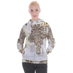 3d Typography World Map Women s Hooded Pullover