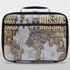 3d Typography World Map Full Print Lunch Bag by uniart180623