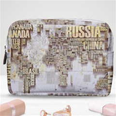 3d Typography World Map Make Up Pouch (medium) by uniart180623