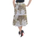 3d Typography World Map Midi Mermaid Skirt View2