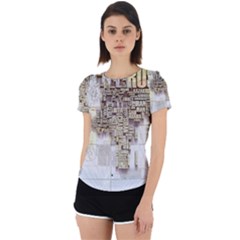 3d Typography World Map Back Cut Out Sport Tee by uniart180623