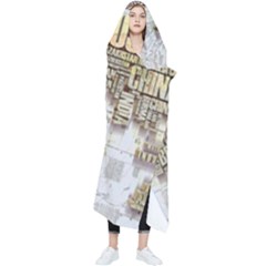 3d Typography World Map Wearable Blanket by uniart180623