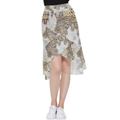 3d Typography World Map Frill Hi Low Chiffon Skirt by uniart180623