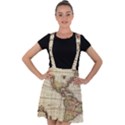 Vintage World Map Old  Globe Antique America Velvet Suspender Skater Skirt View1