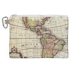 Vintage World Map Old  Globe Antique America Canvas Cosmetic Bag (xl) by uniart180623