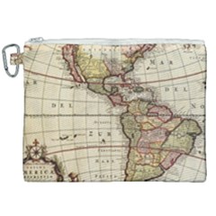 Vintage World Map Old  Globe Antique America Canvas Cosmetic Bag (xxl) by uniart180623