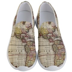 Vintage World Map Old  Globe Antique America Men s Lightweight Slip Ons by uniart180623