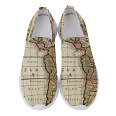 Vintage World Map Old  Globe Antique America Women s Slip On Sneakers by uniart180623