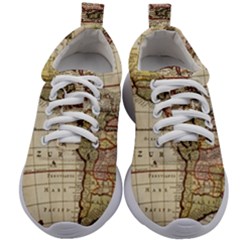 Vintage World Map Old  Globe Antique America Kids Athletic Shoes by uniart180623