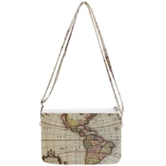 Vintage World Map Old  Globe Antique America Double Gusset Crossbody Bag by uniart180623