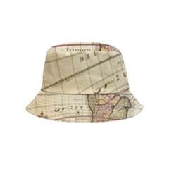 Vintage World Map Old  Globe Antique America Bucket Hat (kids) by uniart180623