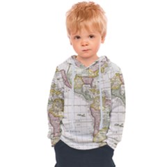 Vintage Map Of The Americas Kids  Overhead Hoodie by uniart180623