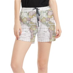 Vintage Map Of The Americas Women s Runner Shorts by uniart180623