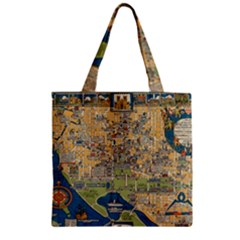 Vintatge Map Of Washington Dc Zipper Grocery Tote Bag by uniart180623