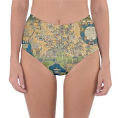 Vintatge Map Of Washington Dc Reversible High-waist Bikini Bottoms by uniart180623