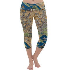 Vintatge Map Of Washington Dc Capri Yoga Leggings by uniart180623