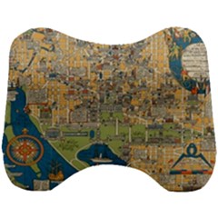 Vintatge Map Of Washington Dc Head Support Cushion by uniart180623